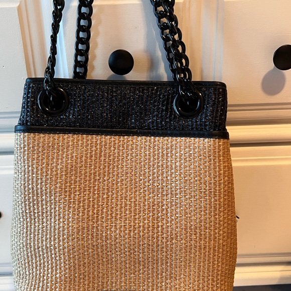 REBECCA MINKOFF EDIE BUCKET SHOULDER BAG - NATURAL/BLACK - LIKE NEW! - Picture 7 of 13